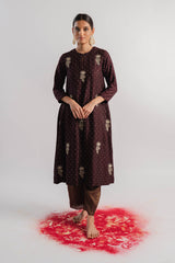 Brown Embroidered Kurta Set