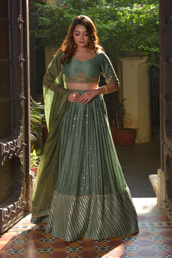 Green Lehenga Set